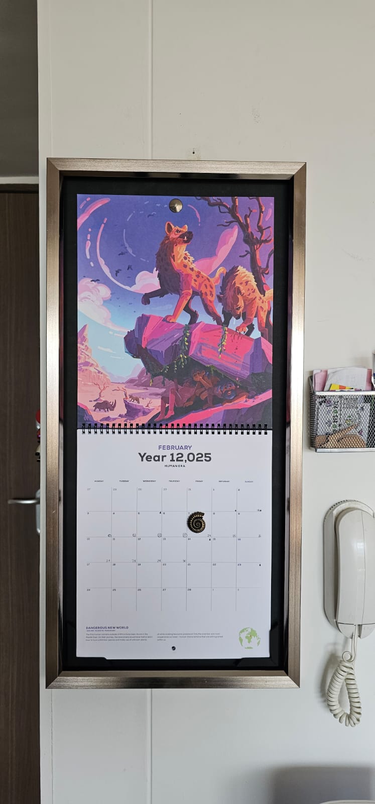 Calendario ilustrado enmarcado